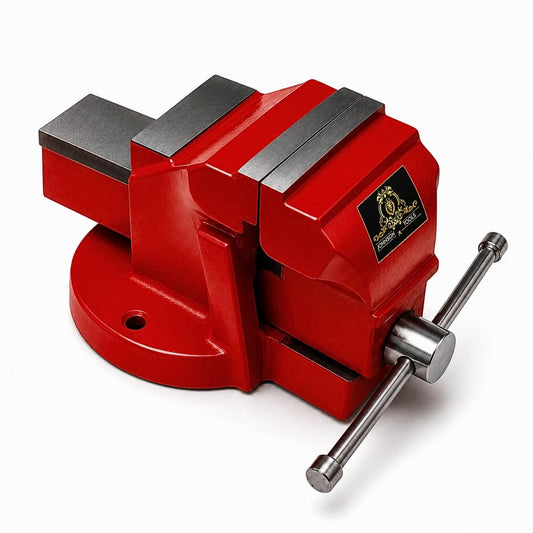 Johnson Tools Bench Vise or Drill Vise of Heavy Structure Cast Iron Fixed Base (0 No(190mm)) Red