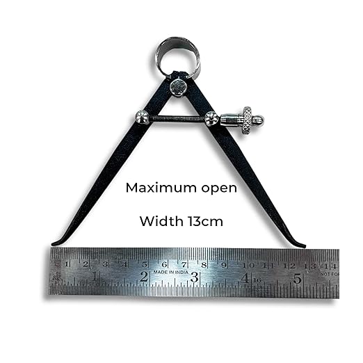 Johnson Tools Aven Spring Adjustable Inside Compass Divider 4" Fine Point Black Powder Coated Precision Measuring for Jewellery Marking, Scribing, Craftsman, Architect, Artist, Carpenter, Model Making