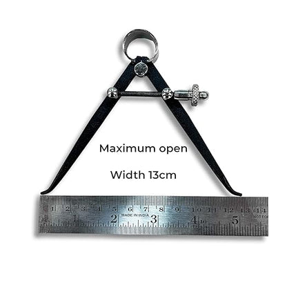 Johnson Tools Aven Spring Adjustable Inside Compass Divider 4" Fine Point Black Powder Coated Precision Measuring for Jewellery Marking, Scribing, Craftsman, Architect, Artist, Carpenter, Model Making