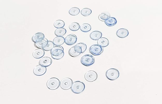 Johnson Tools Flat Clear Bluish Silicone Ear Back Stoppers/push buttons/Findings Stud Earring Plugs For Gold And Silver Earrings (200 Pieces)
