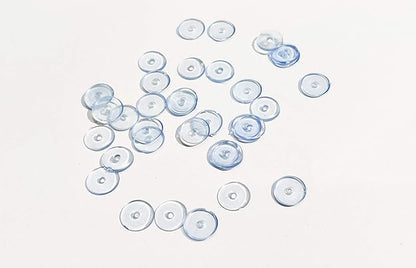 Johnson Tools Flat Clear Bluish Silicone Ear Back Stoppers/push buttons/Findings Stud Earring Plugs For Gold And Silver Earrings (200 Pieces)