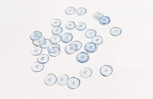 Johnson Tools Flat Clear Bluish Silicone Ear Back Stoppers/push buttons/Findings Stud Earring Plugs For Gold And Silver Earrings (200 Pieces)