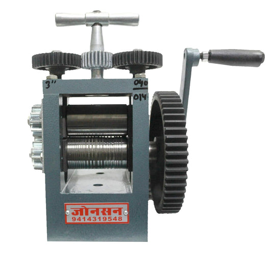 Johnson Tools 3" Marwari and Rajwari Lining Design Rolling Mill Machine For Gold and Silver Wire Designing Works