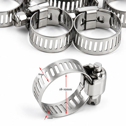 Johnson Tools Adjustable Fuel Petrol Pipe Hose Clips Stainless Spring Clamps(Size - 13 to 19 mm)