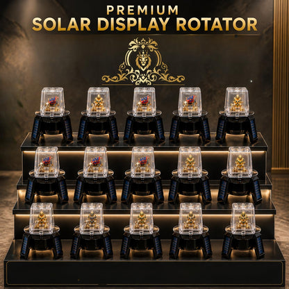 Johnson Tools Solar Powered Rotating Jewellery Ring Bracelet Mobile Phone Watch Display Stand Long Leg Model with LED lights Rotetor (Also Work with Battery)