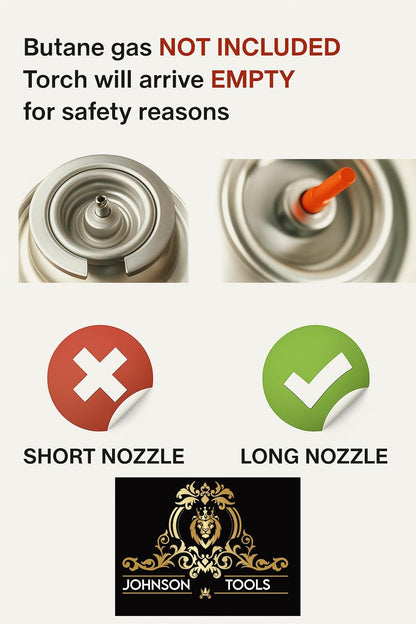 Johnson Tools Wonder Portable Butane Torch Lighter – Adjustable Flame, Brass Burner, Multi‑Purpose Tool For Soldering (Empty, No Gas)