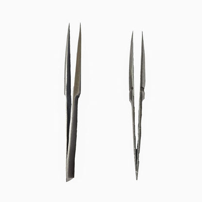 Johnson Tools Thakar Tweezers Iron Chimti (Wide Mouth) for Jewellery Making and Industrial Works (Color - Chrome, 2pcs)