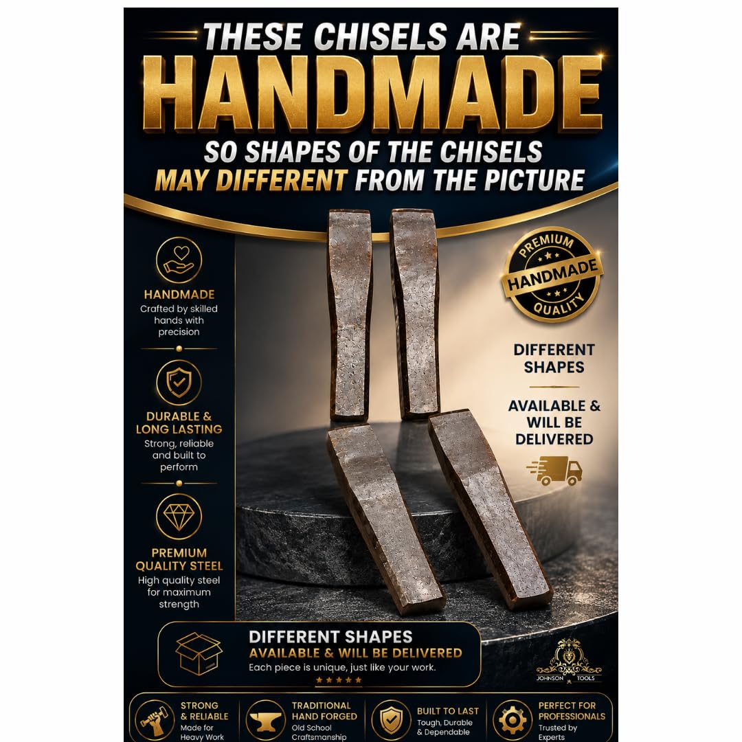 Johnson Tools Handmade Desi Chisel Cheni (150mm) For Gold Silver And Other Metal Bar Cutting, Jewellery Making Goldsmith Hand Tool