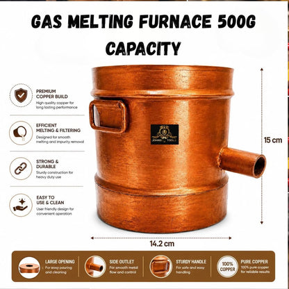 Johnson Tools Gas Melting Furnace 500g Capacity (Desi Bhatti) for Gold, Silver, Brass Melting Jewellery Casting, Refining Use (Crucible and Torch Not Included)