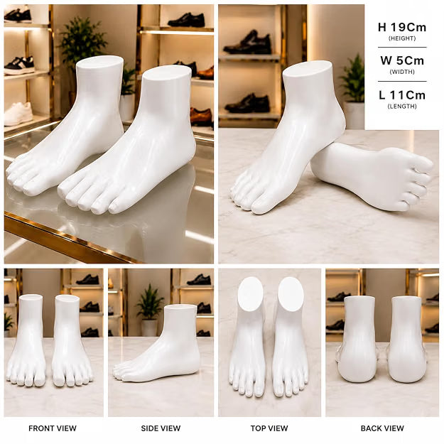 Johnson Tools Mannequin Anklet Display Foot Leg Pair for Jewellery, Payal, Shoes, Heels Display or Other Multipurpose Works (Without Heel)