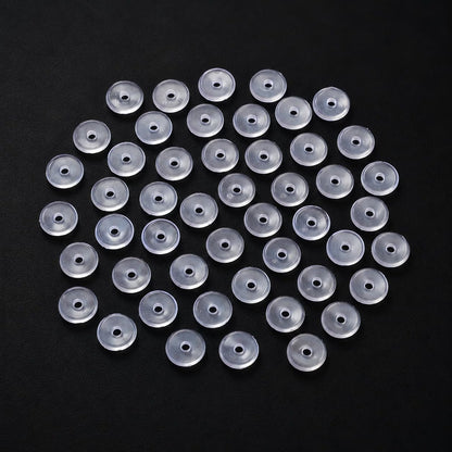 Johnson Tools Flat Clear Plastic Ear Back Stoppers/Push Buttons/Findings Stud Earring Plugs for Gold and Silver Earrings