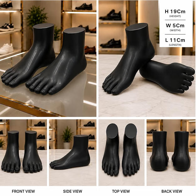 Johnson Tools Mannequin Anklet Display Foot Leg Pair for Jewellery, Payal, Shoes, Heels Display or Other Multipurpose Works (Without Heel)