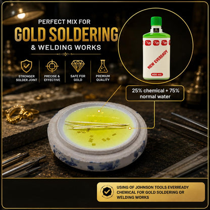 Johnson Tools Eveready Gold Soldering or Welding Liquid Chemical Liquid Borax Water Flux Water (400Ml)