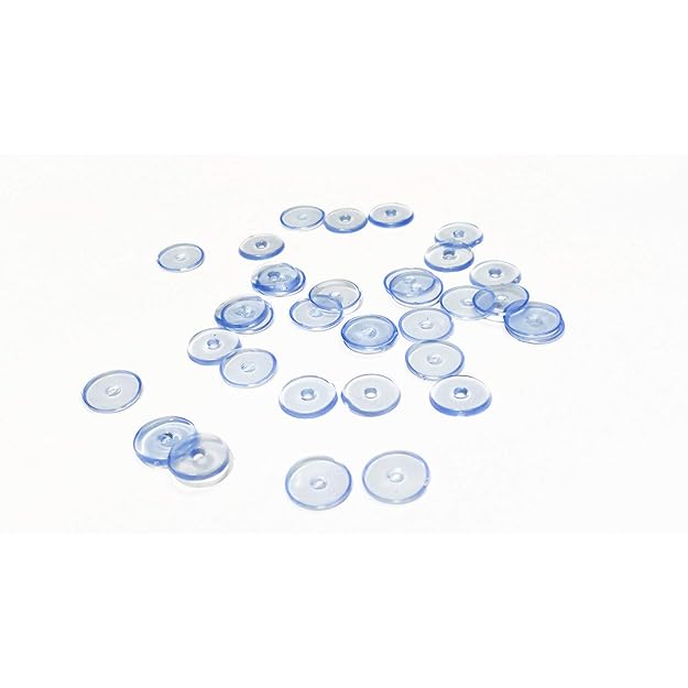 Johnson Tools Flat Clear Bluish Silicone Ear Back Stoppers/push buttons/Findings Stud Earring Plugs For Gold And Silver Earrings (200 Pieces)