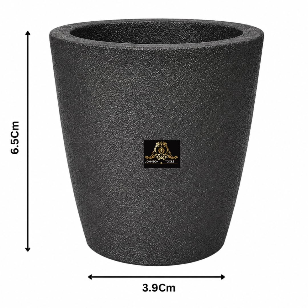Johnson Tools Clay Graphite Crucible Pot 4no (5.5 to 6kg Capacity) for High Temperature Melting, Casting Refining Gold, Silver, Copper, Brass and Aluminium Metal - Electric or Gas Furnace