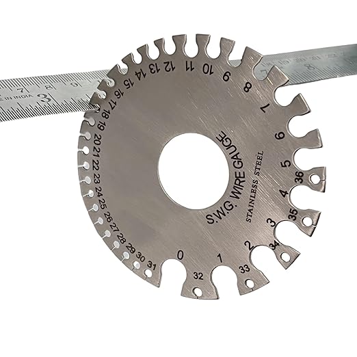 Johnson Tools Stainless Measuring Wire Gauge Round (Silver, Size 1 to 36)