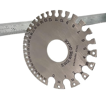 Johnson Tools Stainless Measuring Wire Gauge Round (Silver, Size 1 to 36)