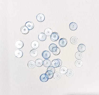 Johnson Tools Flat Clear Bluish Silicone Ear Back Stoppers/push buttons/Findings Stud Earring Plugs For Gold And Silver Earrings (200 Pieces)