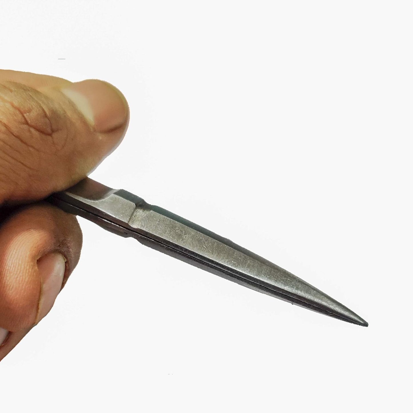 Johnson Tools Thakar Tweezers Iron Chimti (Wide Mouth) for Jewellery Making and Industrial Works (Color - Chrome, 2pcs)