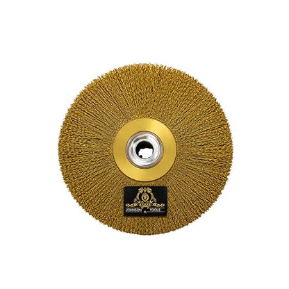 Johnson Tools Round Brass Brush For Jewellery Polisher Motor Buff Machine (Color-Brass, Pack of 6 pcs)