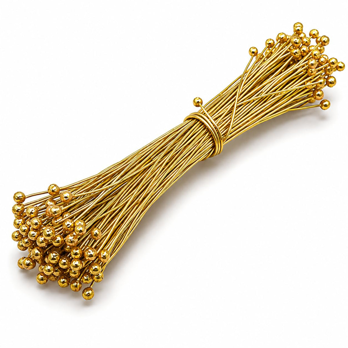 Johnson Tools Round Headed Ball Pins (Brass) for Jewellery Making and Beading