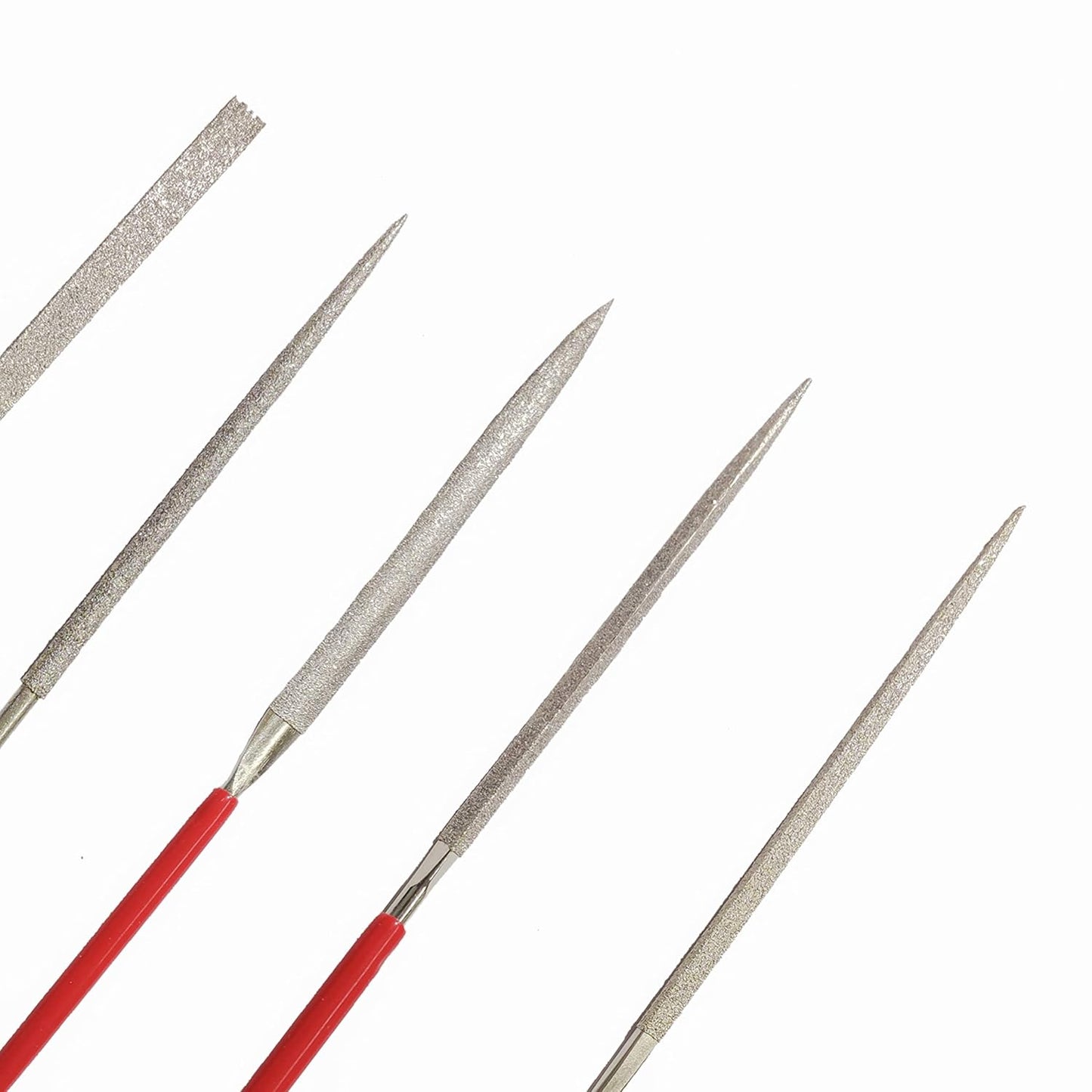 Johnson Tools Needle Mini Diamond File Set for Metal, Glass, Stone, Jewelry, Art and Craft Works (140mm, 5 Pieces)