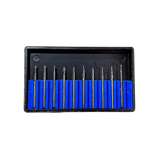 Johnson Tools Carbide Drill Bits/Burs (2.35X2.35mm) for Jewellery Making, Dental Grinding, Carving or Other Multi purpose Works (Set of 10 Bits)