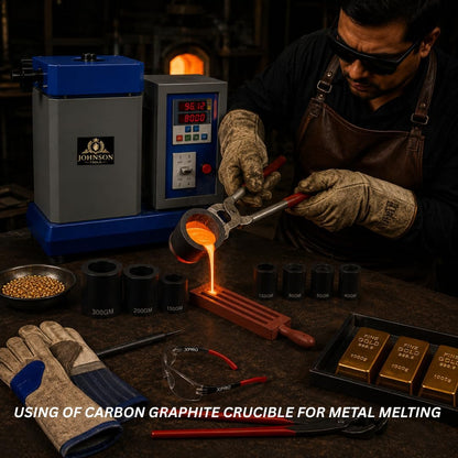 Johnson Tools Set of Graphite Carbon Crucible for Casting, Melting, Refining Gold, Silver, Copper, Aluminium, Brass, LED, Scrap, Jewellery (Color: Grey, Pack of 6), Metal