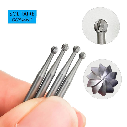Johnson Tools German Round Solitaire Burs for Gold and Silver Jewellery Making Works (Pack of 6, 2.4mm to 3.1mm)