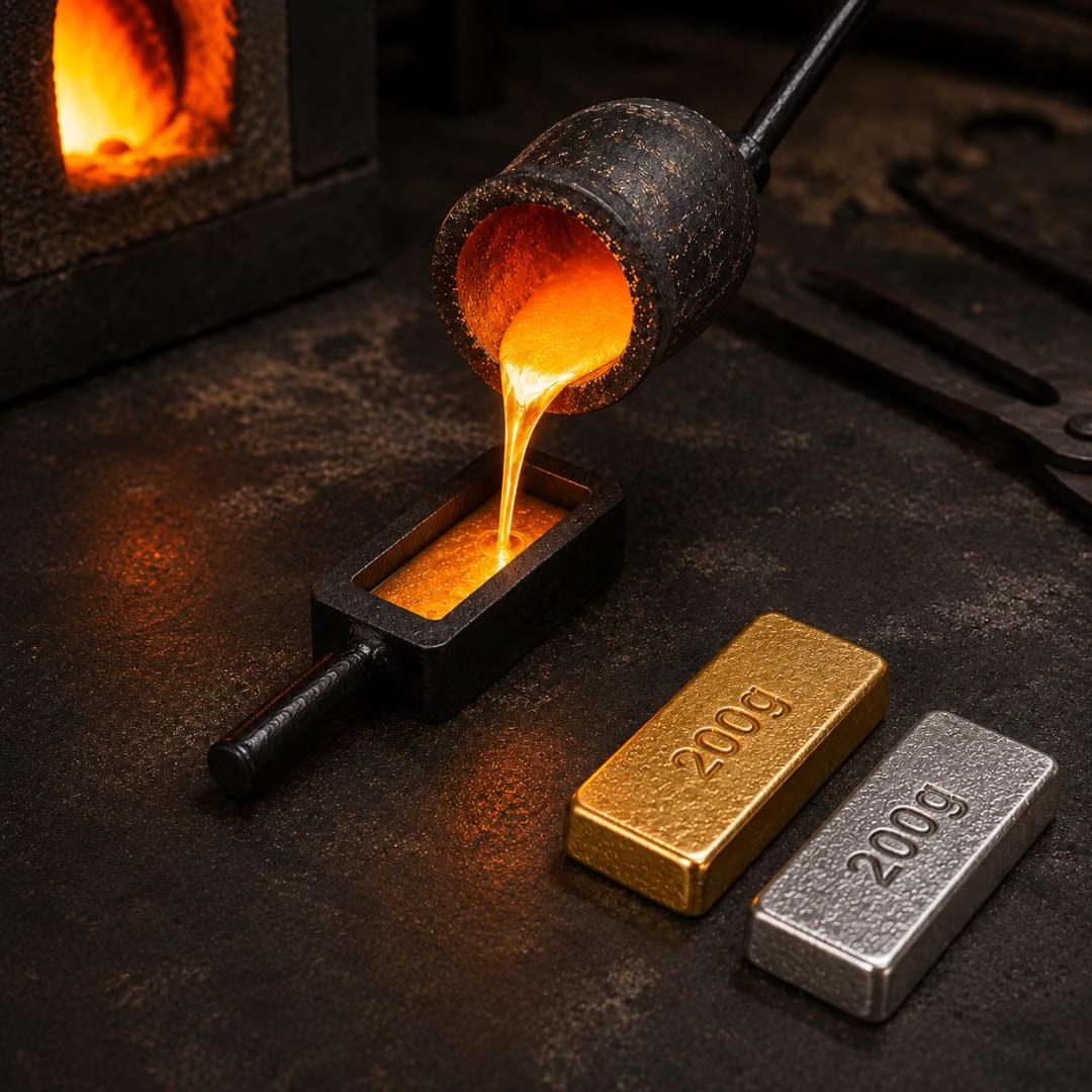 Johnson Tools Iron Biscuit Ingot Mold For Making 200g Gold And Silver Biscuit/Cadbury