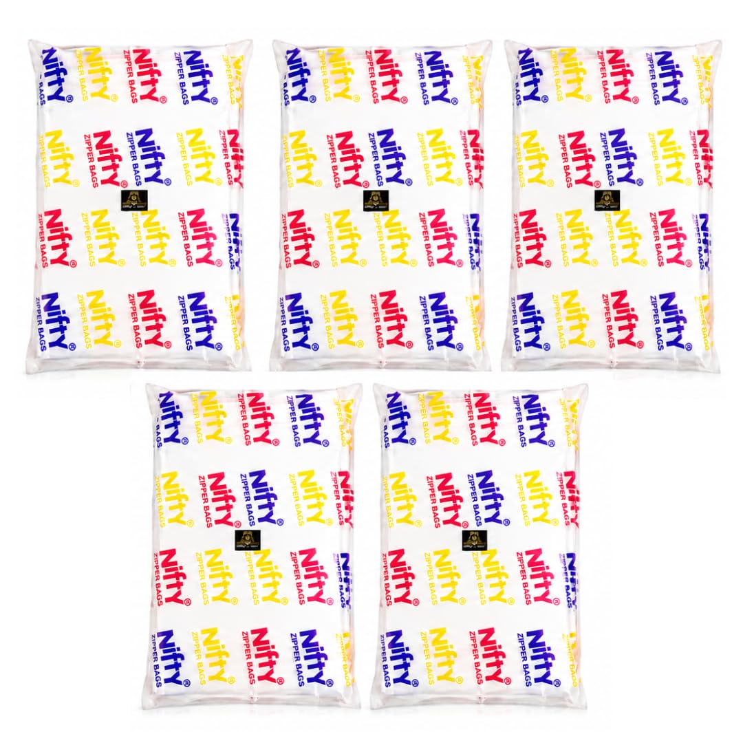 Johnson Tools Nifty 51+ Micron Transparent Zip Lock Bags 2x3 Inch Pack of 300 Reusable Plastic Storage Pouches for Beads Jewellery Parts and Small Items