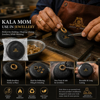 JOHNSON TOOLS Raw Black Clay/Kala Mom for Jewellery Making and Art and Craft Works (Black)