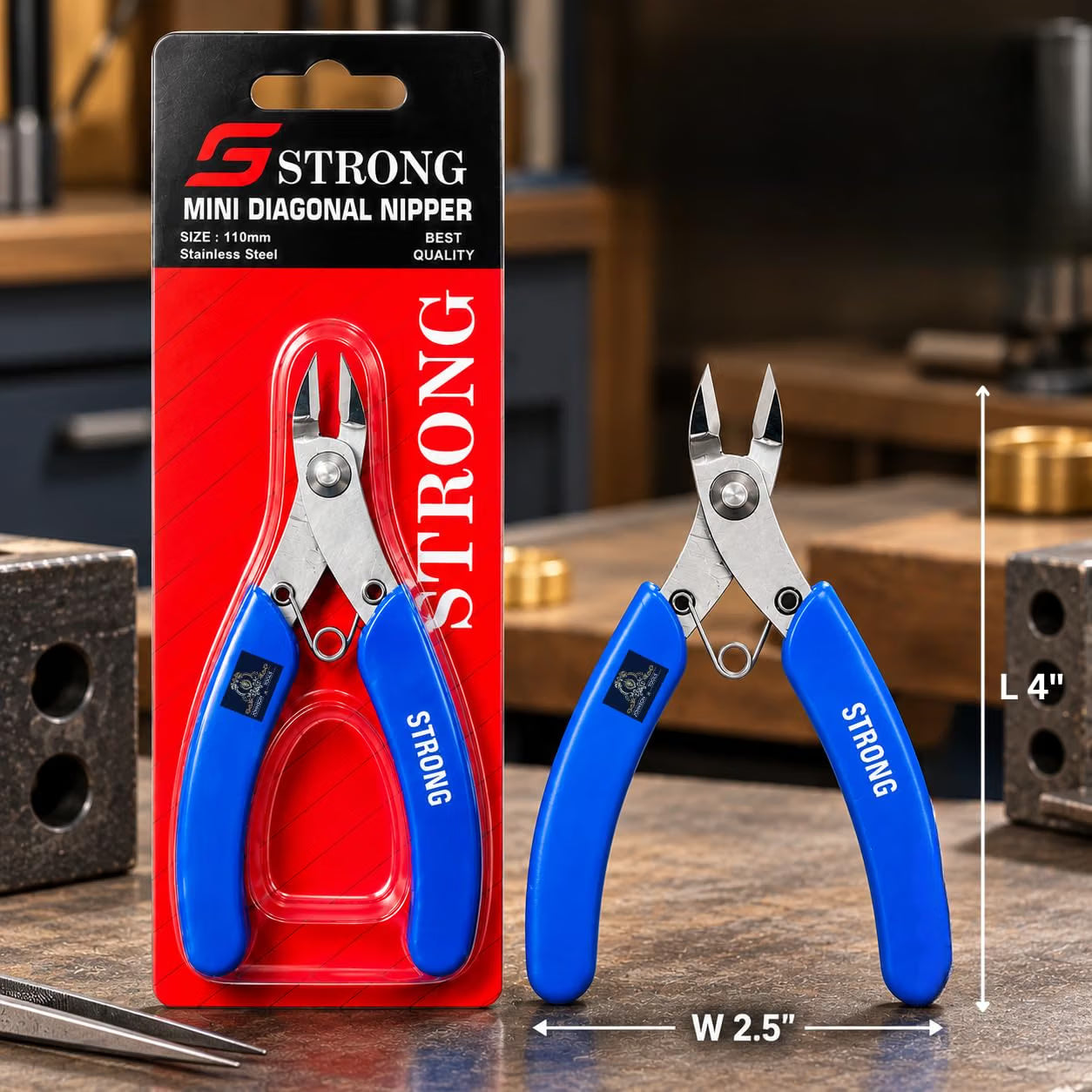 Johnson Tools Original Strong Stainless Steel Diagonal Cutter, Nipper, Plier (blue handle, Size-110mm)