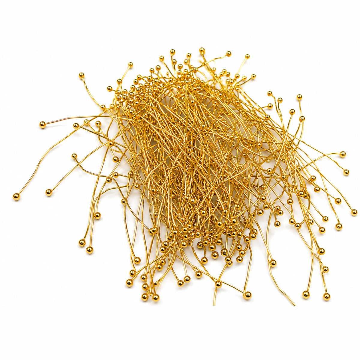 Johnson Tools Round Headed Ball Pins (Brass) for Jewellery Making and Beading