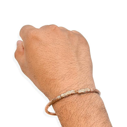 Johnson Tools Rajasthani Design Pure Copper Bangle/Tamba Kada For Men or Women for Astrology Ayurved (3.8mm Thickness)