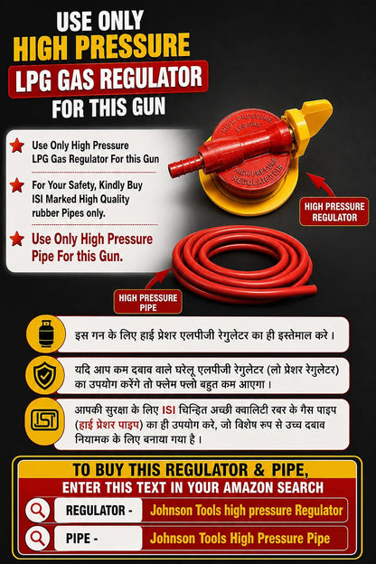 Johnson Tools Amul LPG flamethrower Gun with Size 30cm and Flat Handle (Only Torch)