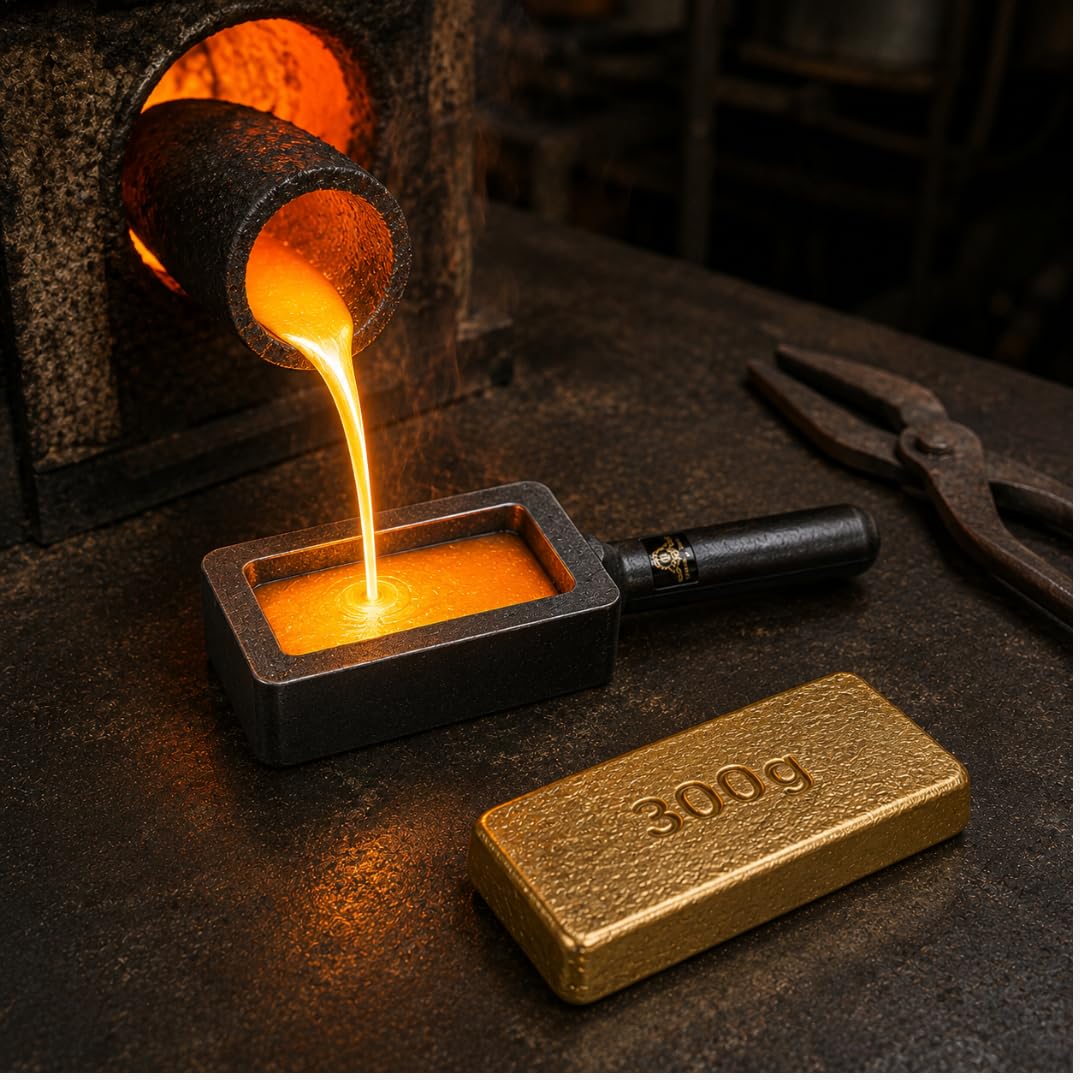 Johnson Tools Iron Biscuit Ingot Mold For Making 300g Gold And Silver Biscuit/Cadbury