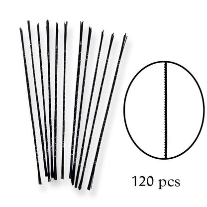 Johnson Tools Chrome Adjustable Coping Hand Saw with 120 Piece Blades For Gold and Silver and Other Art n Craft Use (75mm Inner Height)