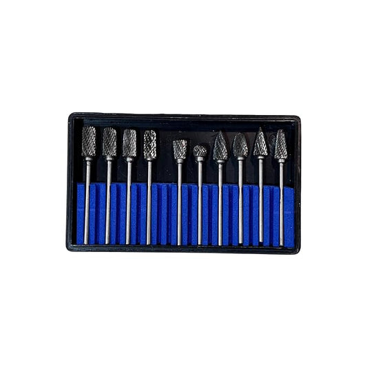 Johnson Tools Carbide Drill Bits/Burs 6X2.35mm for Jewellery Making, Dental Grinding, Carving or Other Multi purpose Works (Set of 10 Bits)