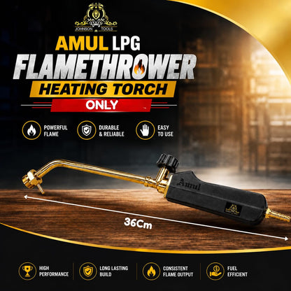 Johnson Tools Amul 36cms Long Nozzle LPG flamethrower Heating Torch Gun with Flat Handle