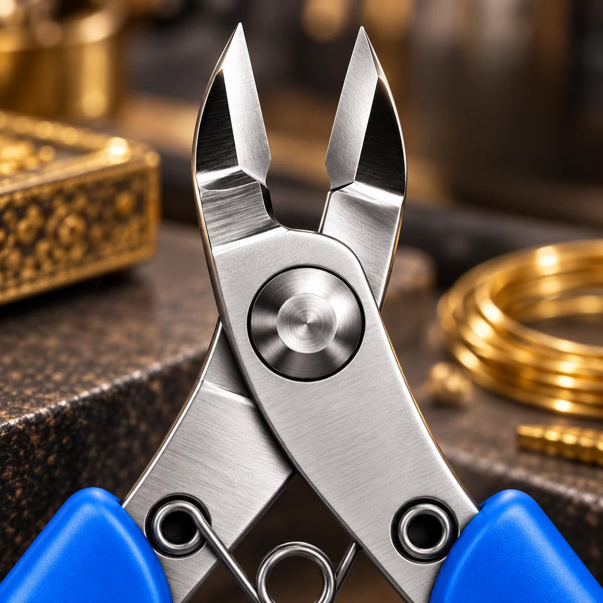 Johnson Tools Original Strong Stainless Steel Diagonal Cutter, Nipper, Plier (blue handle, Size-110mm)