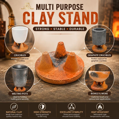 Johnson Tools Clay Stand/Desi Mitti Stand for All Type of Industrial Crucibles (Pack of 5) (Small (6 cm))