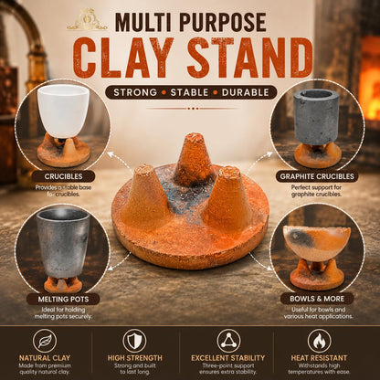Johnson Tools Clay Stand/Desi Mitti Stand for All Type of Industrial Crucibles (Pack of 5) (Medium (7.5cm))