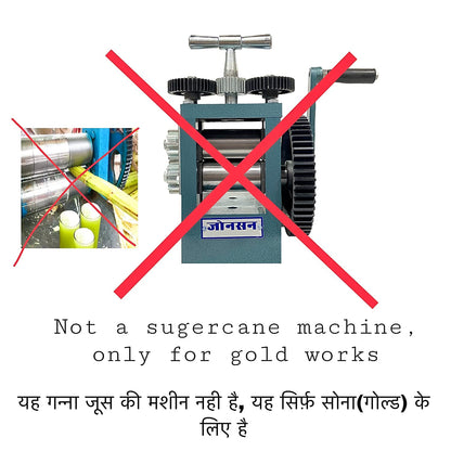 Johnson Tools Changable Roller 3" Chapai/Chex/Line Design Rolling Mill Machine for Meena Works, Jewelers and Metalsmiths