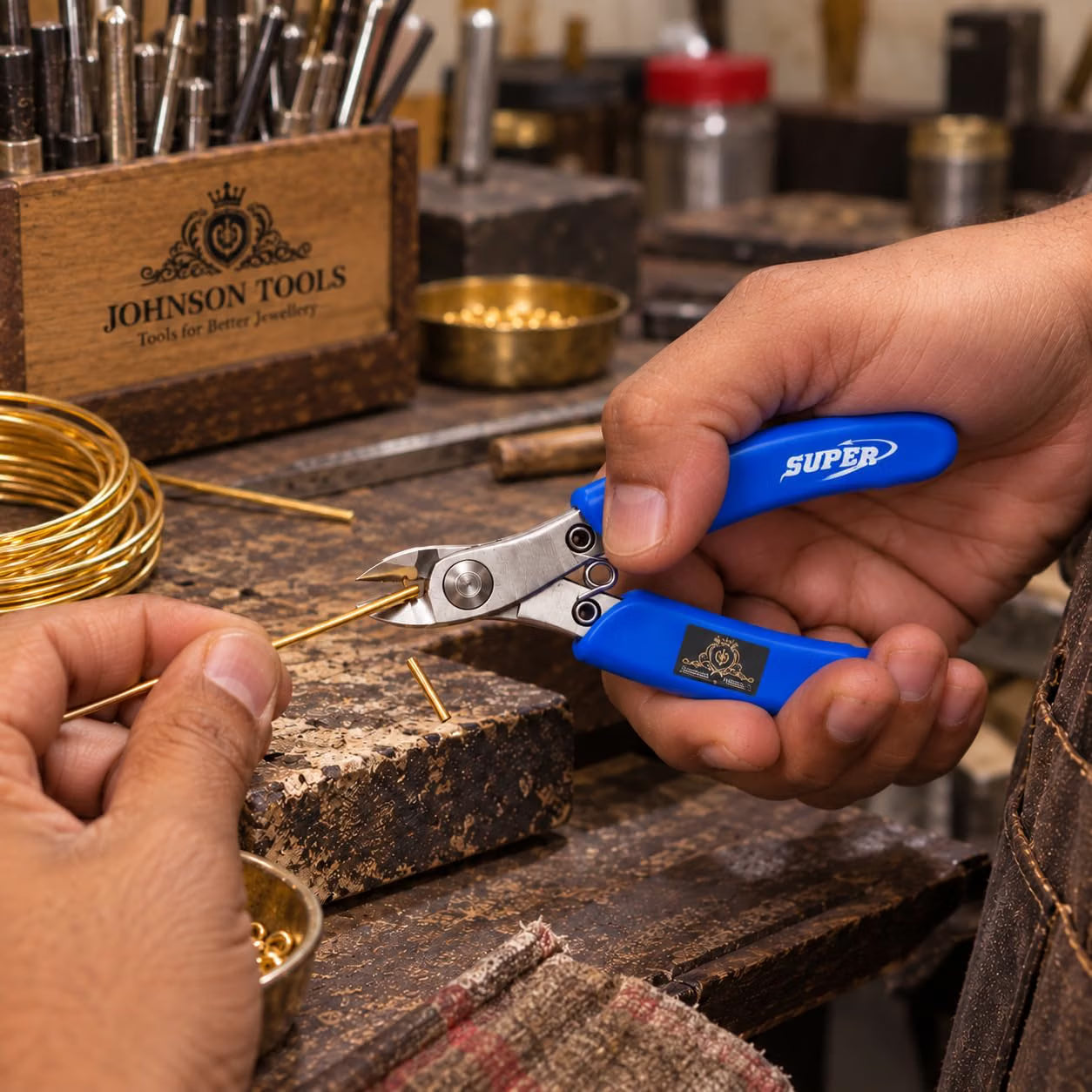 Johnson Tools Super Stainless Steel Diagonal Cutter, Nipper, Plier (blue handle, Size-110mm)