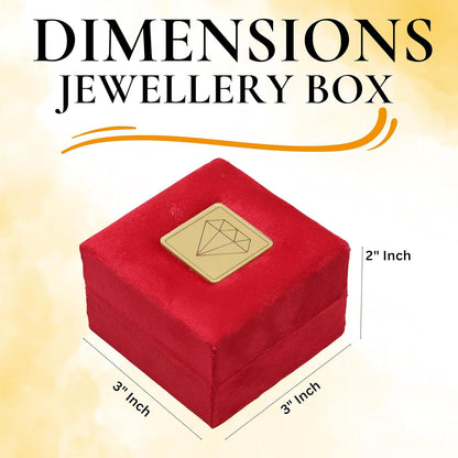 Johnson Tools Premium Ring Velvet Box (Red) with Automatic Lights for Gold and Silver Rings (size 3X3 inches)