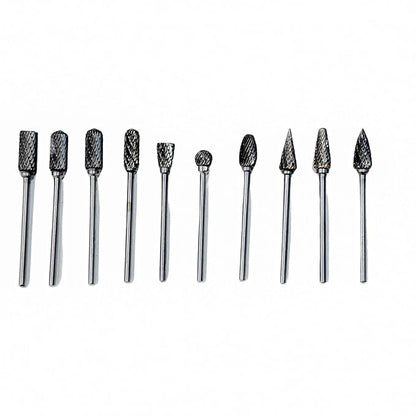 Johnson Tools Carbide Drill Bits/Burs 6X2.35mm for Jewellery Making, Dental Grinding, Carving or Other Multi purpose Works (Set of 10 Bits)