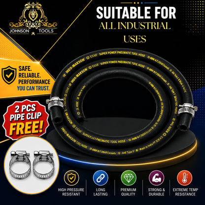 Johnson Tools Dunlup LPG Rubber Hose Gas Pipe (is Mark) for High Pressure Works (Not for Domestic Use)