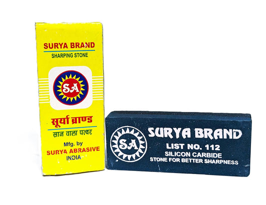 Johnson Tools Surya Silicone Carbide Combination Carborundum Universal Wheat Stone for Sharpening Tools Chisel Kitchen Knife Removing Nicks (Size - 4 Inches, Type - fine/coarse)