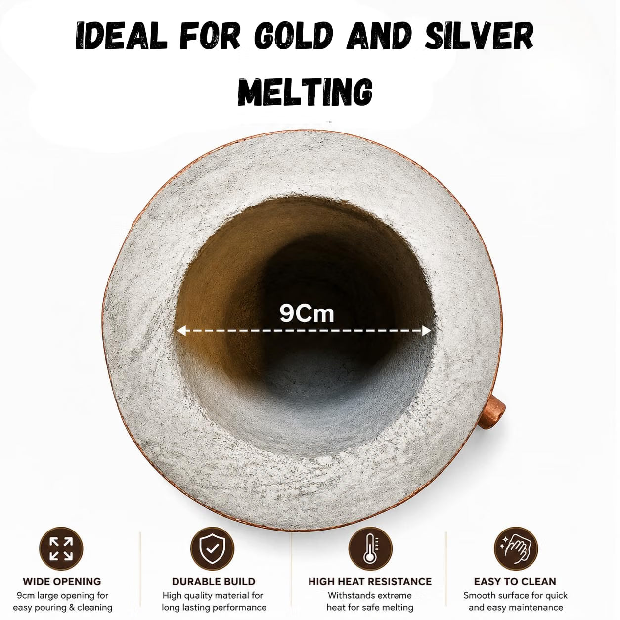 Johnson Tools Gas Melting Furnace 500g Capacity (Desi Bhatti) for Gold, Silver, Brass Melting Jewellery Casting, Refining Use (Crucible and Torch Not Included)